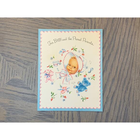 For Baby and the Proud Parents, New Baby with Baby Stuff, Vintage Used - Picture 1 of 4